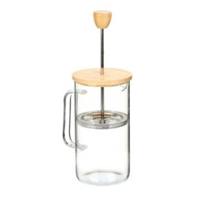 Кана с преса Vivalto, боросиликатно стъкло, с бамбуков капак, 600 ml