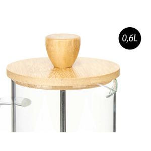 Кана с преса Vivalto, боросиликатно стъкло, с бамбуков капак, 600 ml