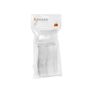 Лъжици Kinvara, пластмасови, прозрачни, 18 броя