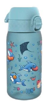 Бутилка за вода Ion8 Print, рец.пл, 350ml, АКУЛИ2
