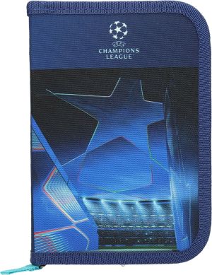 Несесер UEFA 1 цип, 2 прегради, празен, 21x4x14cm, син