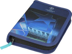 Несесер UEFA 1 цип, 2 прегради, празен, 21x4x14cm, син
