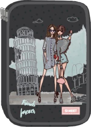 Несесер Street Pisa, 2 ципа, празен, 21x13x5сm