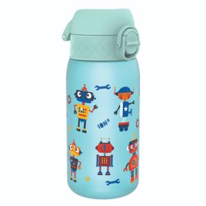 Бутилка за вода Ion8 Print, метална, 400ml, РОБОТ
