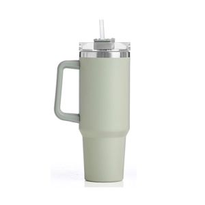 Термочаша Kinvara, с дръжка и сламка, 1200 ml, зелена