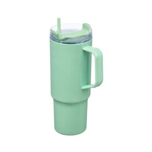 Чашa Kinvara, с дръжка и сламка, 1200 ml, зелена
