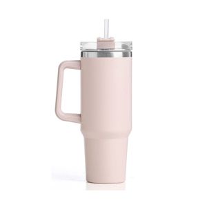 Термочаша Kinvara, с дръжка и сламка, 1200 ml, розова