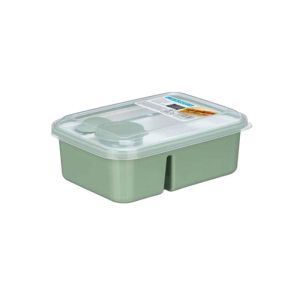 Кутия за обяд Kinvara, с прибори и разделител, 1800 ml, зелена