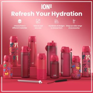 Бутилка за вода Ion8 SC, рециклирана пластмаса, 500ml, МАГЕНТА