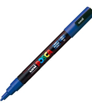 Перманентен маркер Uni Posca PC-3M на водна основа, 0.9-1.3 mm, Син
