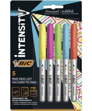 Комплект перманентни маркери BIC Intensity 5 цвята, Наситен