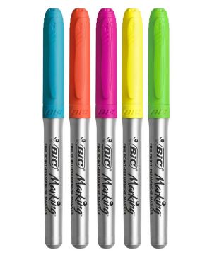 Комплект перманентни маркери BIC Intensity 5 цвята, Наситен