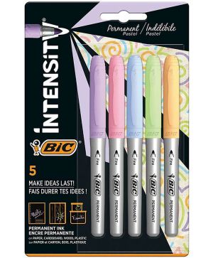 Комплект перманентни маркери BIC Intensity 5 цвята, Пастел