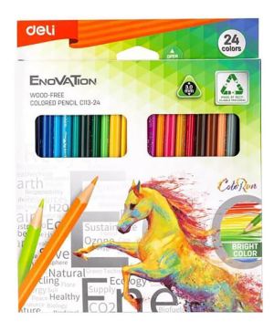 Цветни моливи Deli EnoVaTion C113-24, 24 цвята