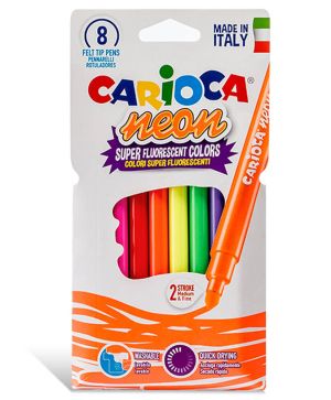 Флумастери Carioca Neon, 8 цвята