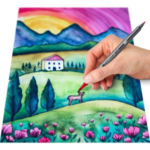 Акварелни флумастри Staedtler DJ, двувърхи, 6 цвята, EUROPE