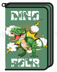 Несесер Octopus, 1 цип, 2прегради, пълен, Dino green