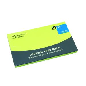 Самозалепващи листчета Info notes 125x75mm, НЕОН ЗЕЛЕН