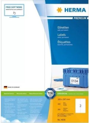 Етикети Herma 4658, 105x297mm, 100л., (200 бр.)