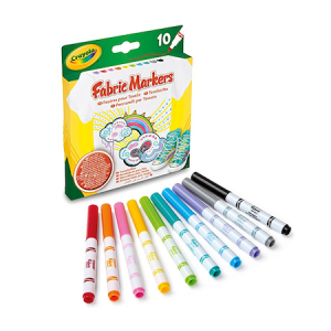 Маркери Crayola текстилни, 10 цвята
