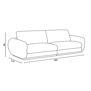 Диван четворка FORDE - оранжев
