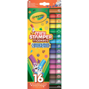 Мини маркери Crayola с печатчета 16 цвята