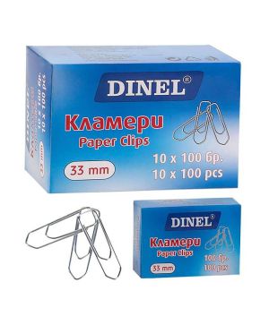 Кламери Dinel 33 mm, 100 бр.,  триъгълни