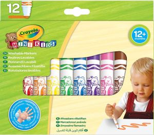 Маркери Crayola Mini Kids измиваеми, 12 цвята