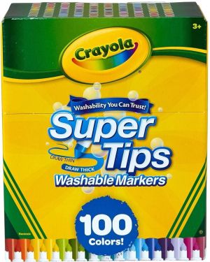Флумастери Crayola измиваеми, 100 цвята