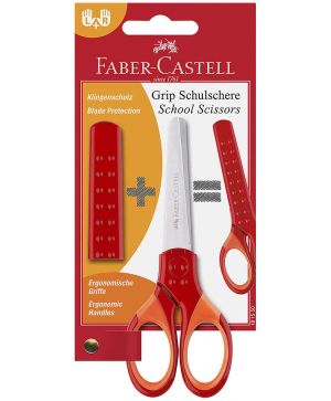 Ножица детска Faber-Castell Grip Schulschere Червен