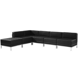 Табуретка RFG Neo, квадратна, екокожа, 700 х 700 х 450 mm, черен