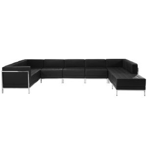 Табуретка RFG Neo, квадратна, екокожа, 700 х 700 х 450 mm, черен