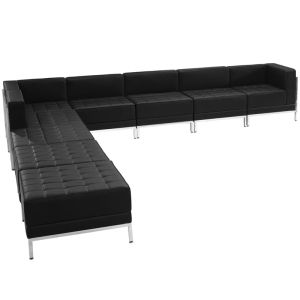 Табуретка RFG Neo, квадратна, екокожа, 700 х 700 х 450 mm, черен
