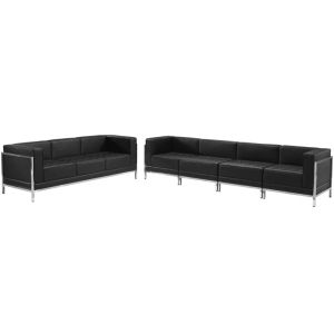 Табуретка RFG Neo, квадратна, екокожа, 700 х 700 х 450 mm, черен