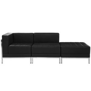Табуретка RFG Neo, квадратна, екокожа, 700 х 700 х 450 mm, черен