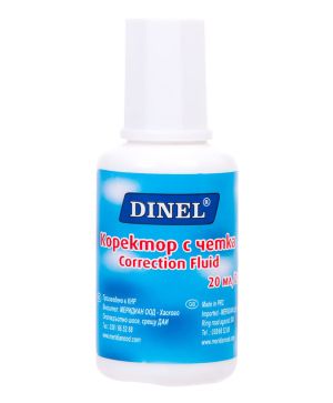 Коректор Dinel с четка, ацетонова основа