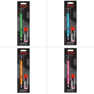 Комплект Rotring Visuclick автоматичен молив , гума, графити, зелен 0,7