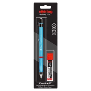 Комплект Rotring Visuclick автоматичен молив, гума, графити, син 0,7