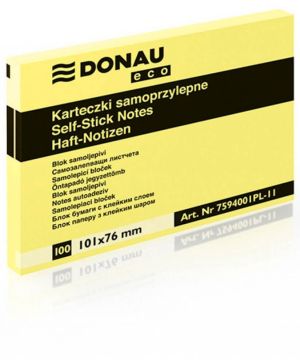 Самозалепващи листчета Donau 105 х 76 mm, 100 л., Жълти