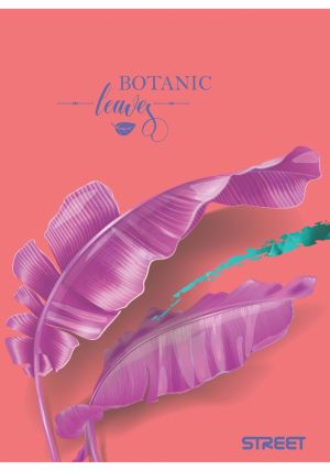 Тетрадка с телчета А4, 60 листа, широки редове, БГ, Botanic