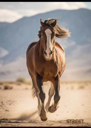 Тетрадка с телчета А4, 60 листа, широки редове, БГ, Horses