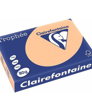 Цветна копирна хартия Clairefontaine А4, 80 гр, 500 л, apricot 1995