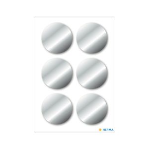 Herma Самозалепващи се етикети, диаметър 32 mm, сребристи, 18 броя