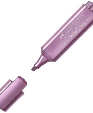 Текст маркер Faber Castell, металик лилав