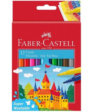Флумастери Faber Castell, замък, 12 цвята