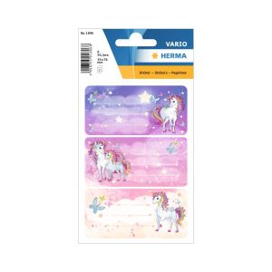 Herma Самозалепващи се етикети Еднорог, ученически, 6 броя