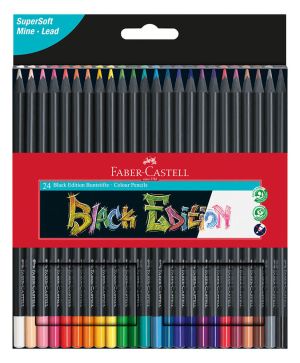 Моливи цветни Faber Castell  Black Edition, 24 цвята