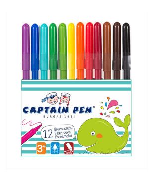 Флумастери Captain  Pen, 12 цвята