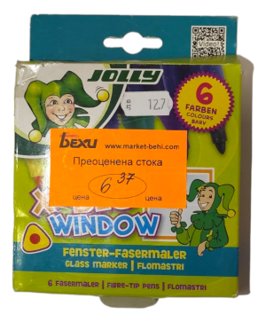 Маркери Jolly X-big Window за стъкло 6цв.