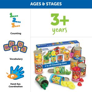 Learning Resources Консерви за броене, от 1 до 10